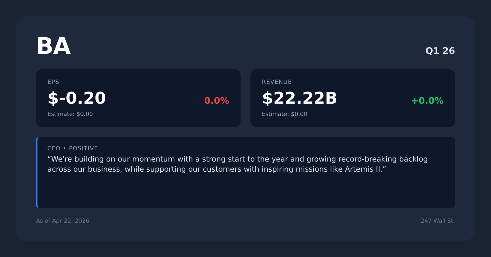 BA earnings quotes