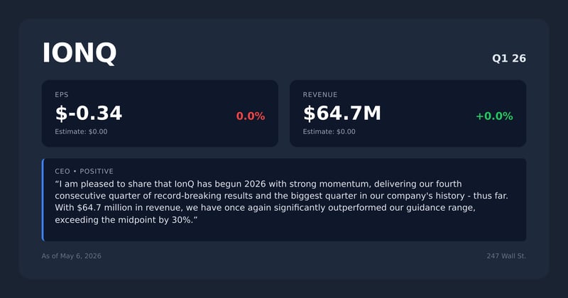 IONQ earnings quotes