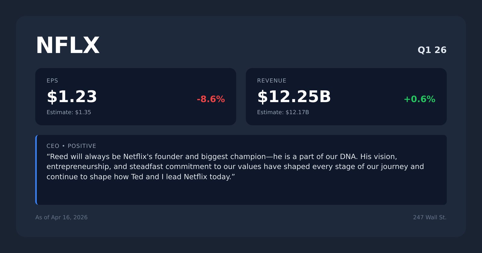NFLX earnings quotes