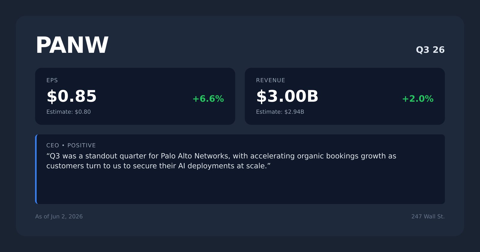 PANW earnings quotes