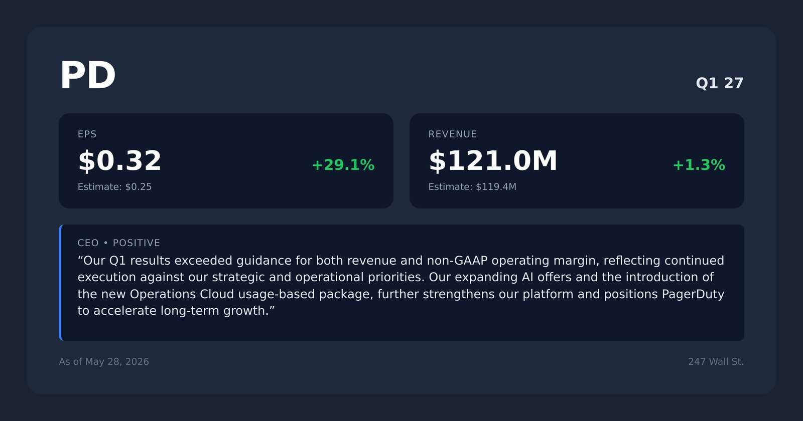 PD earnings quotes