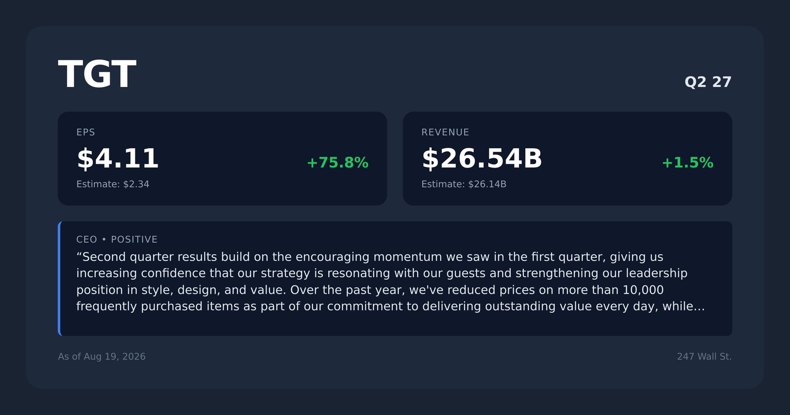 TGT earnings quotes