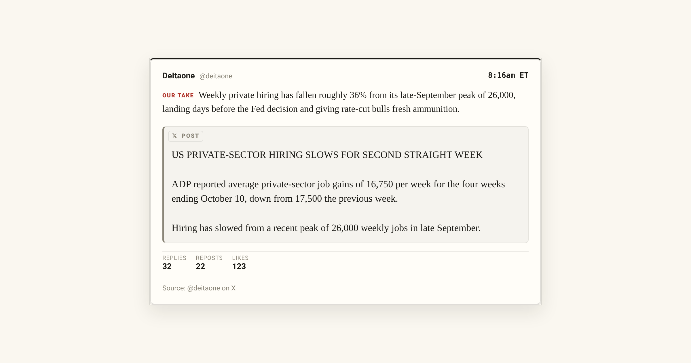 ADP Weekly Hiring Falls 36% From Its Late-September Peak | 24/7 Wall St.