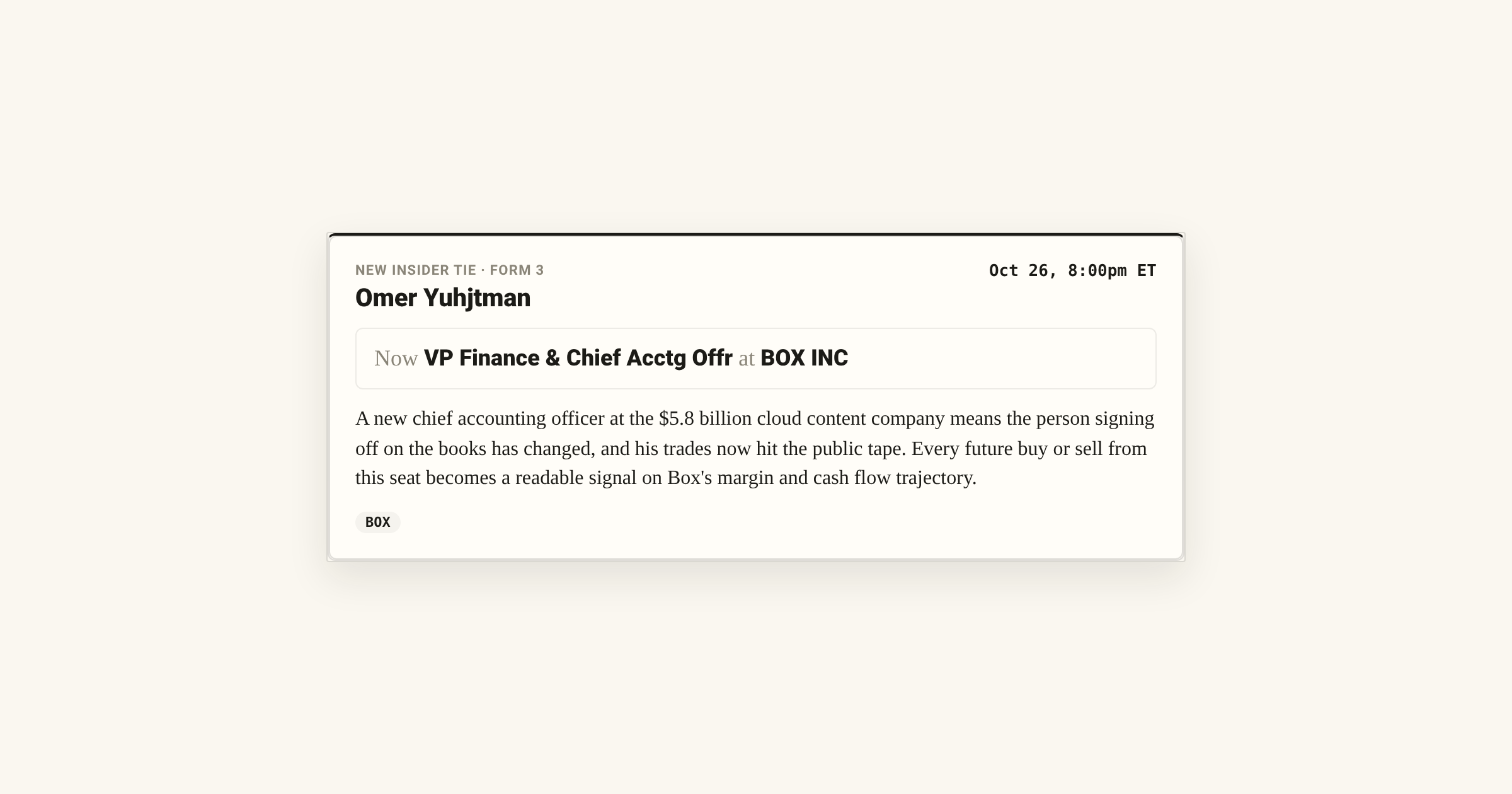 Box (BOX) Names Omer Yuhjtman Chief Accounting Officer | 24/7 Wall St.