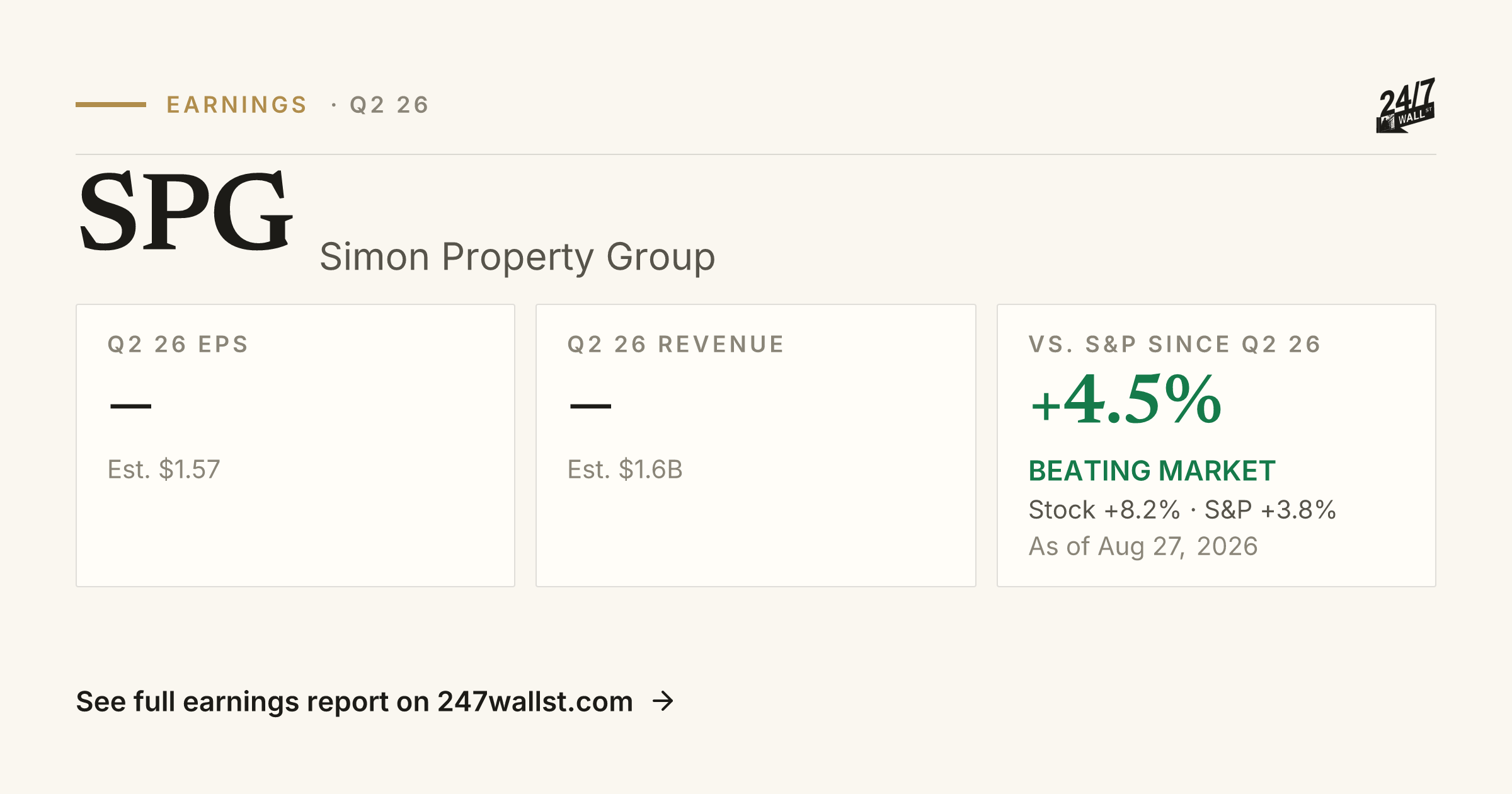 Spg Simon Property Group (SPG) Earnings Report Q4 2025 | Beat, EPS ...