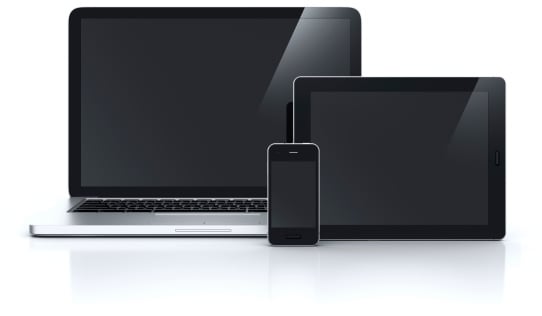 Laptop tablet and smartphone