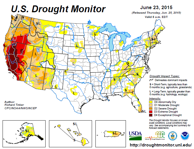 Drought map June 24 2015