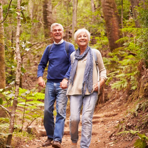 Old Couple Hiking
