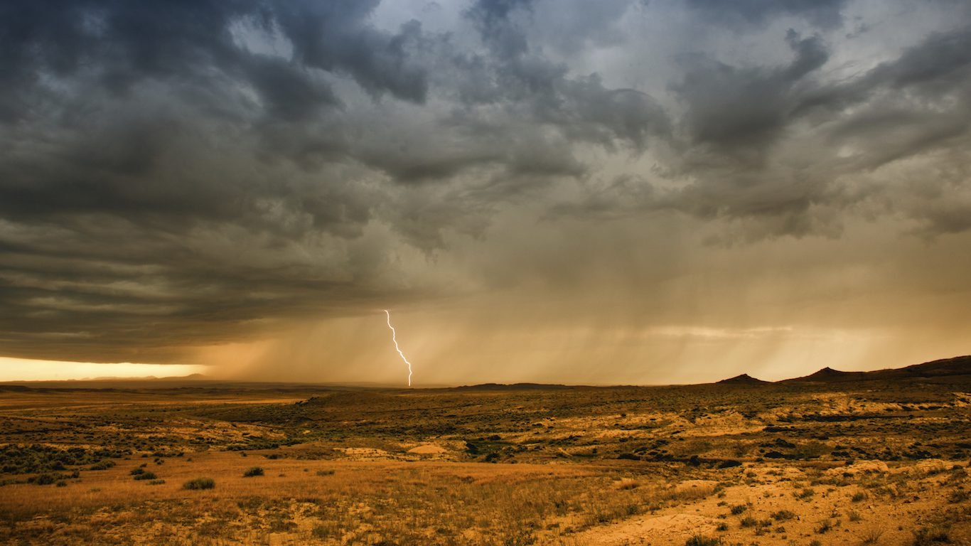 Wyoming desert storm, lightning