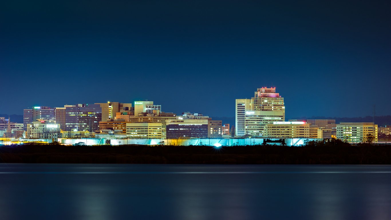 Wilmington skyline by night