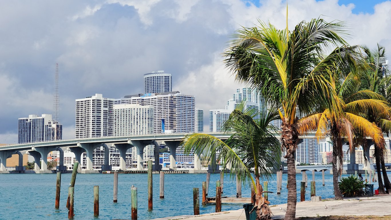 Miami city tropical view, Florida