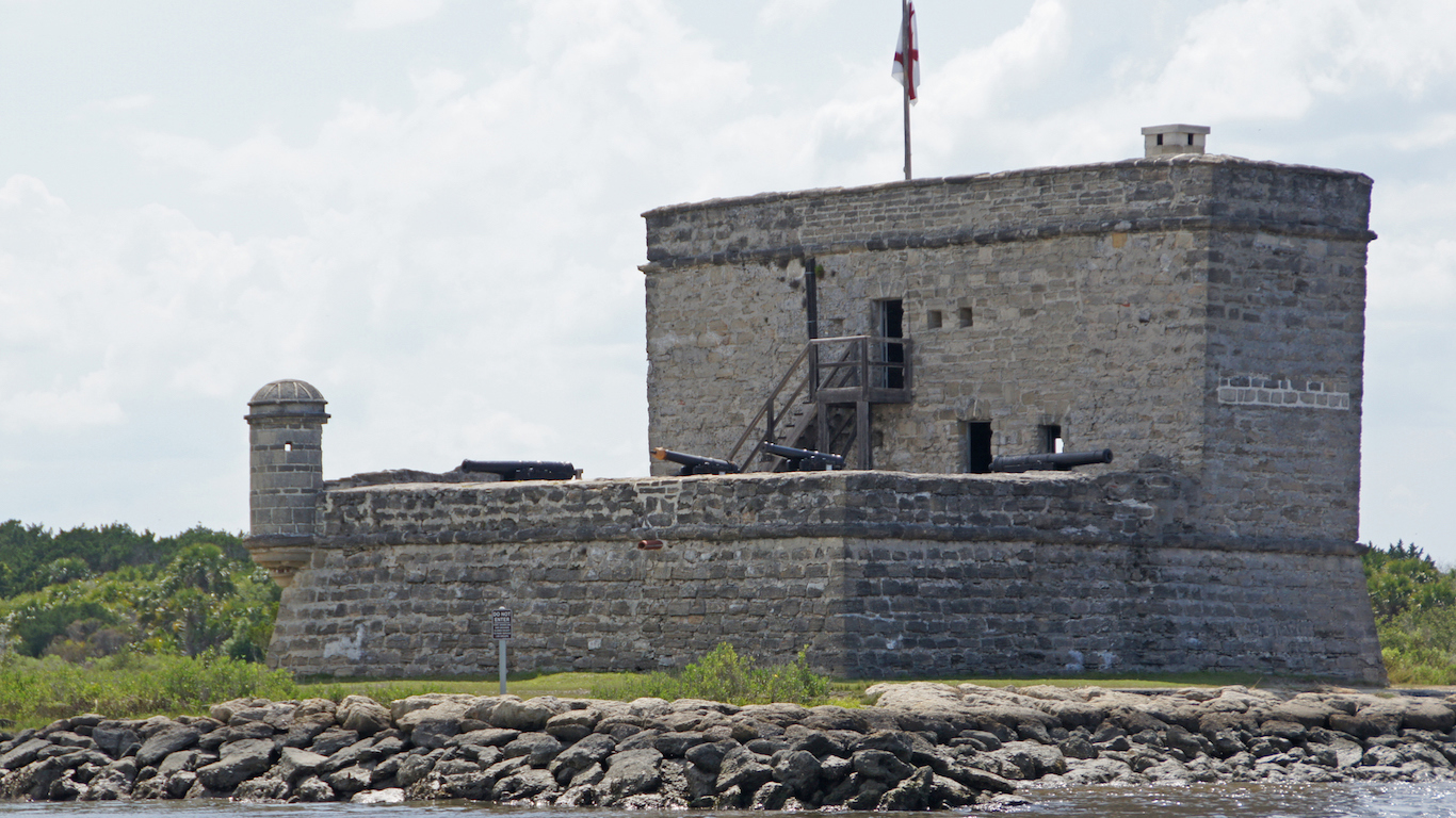 Fort on river south of St Augustine, Florida