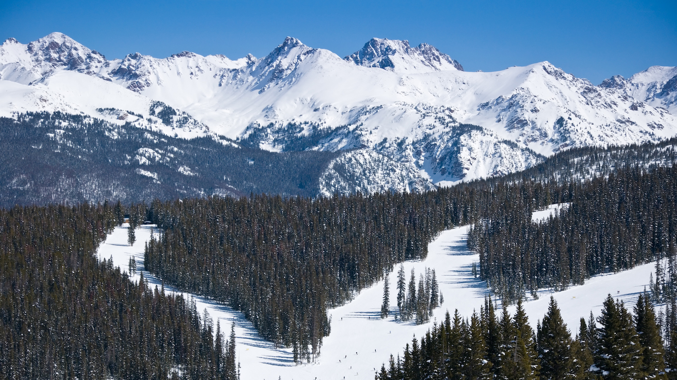 Vail Colorado Ski Runs and Gore Range Mountains, Eagle County