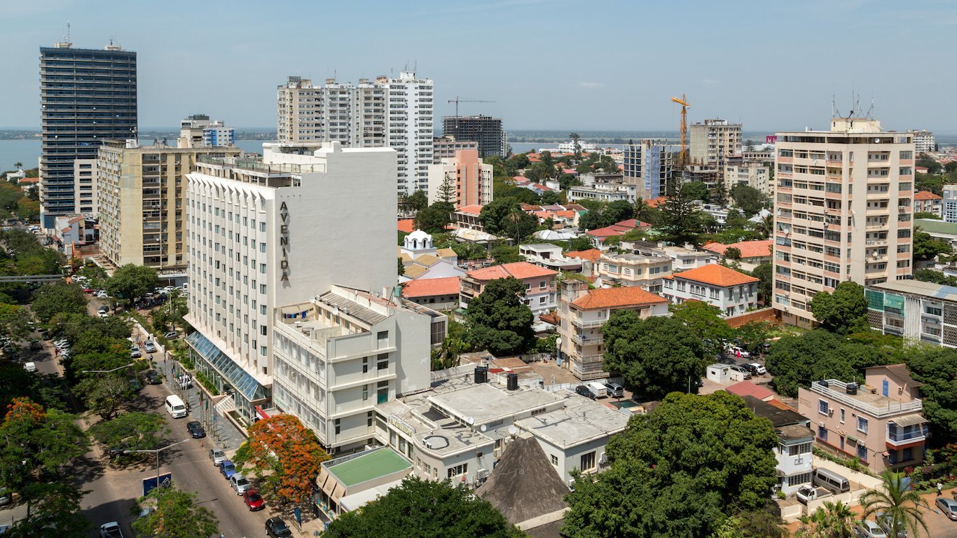 Aerial view of downtown Maputo, Mozambique