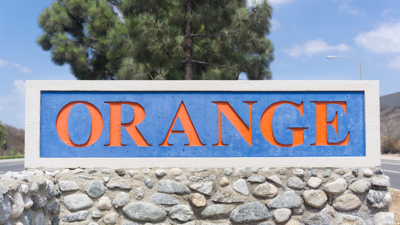 Sign for City of Orange in California
