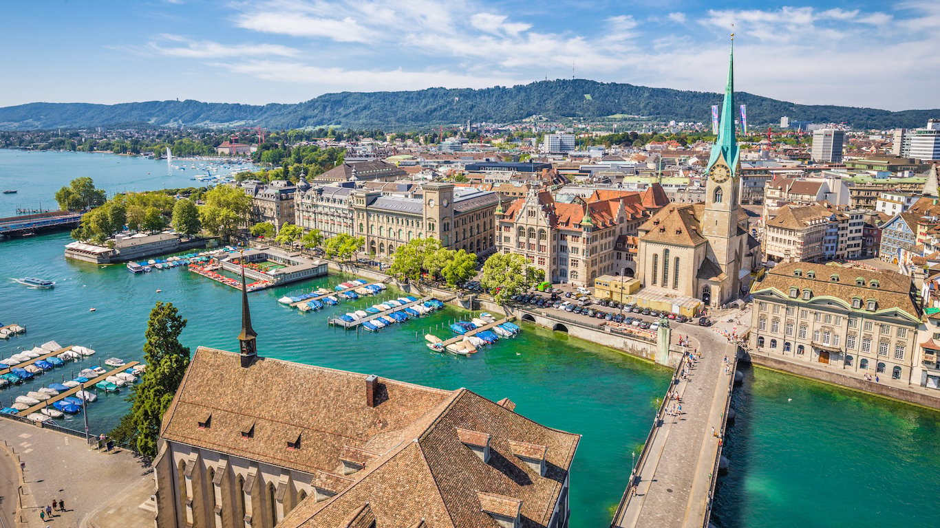 Historic city of Zürich with river Limmat, Switzerland
