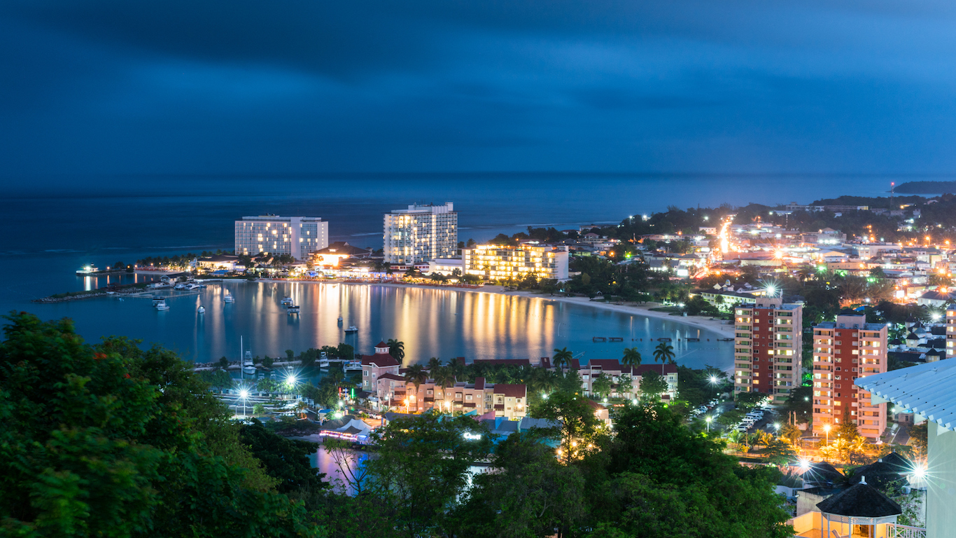 Evening view of Ocho Rios, Jamaica.