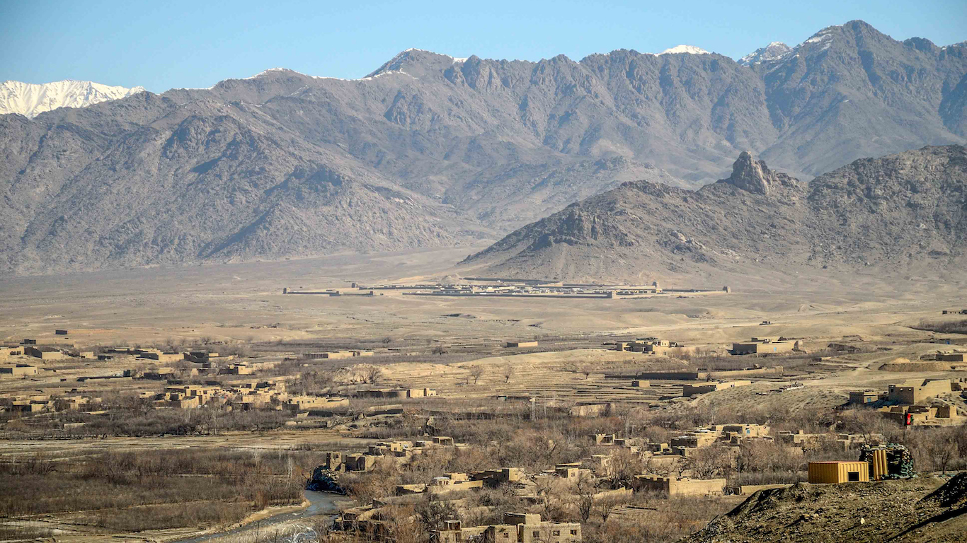 base avancé, Otan, Afghanistan, paysage, habitation