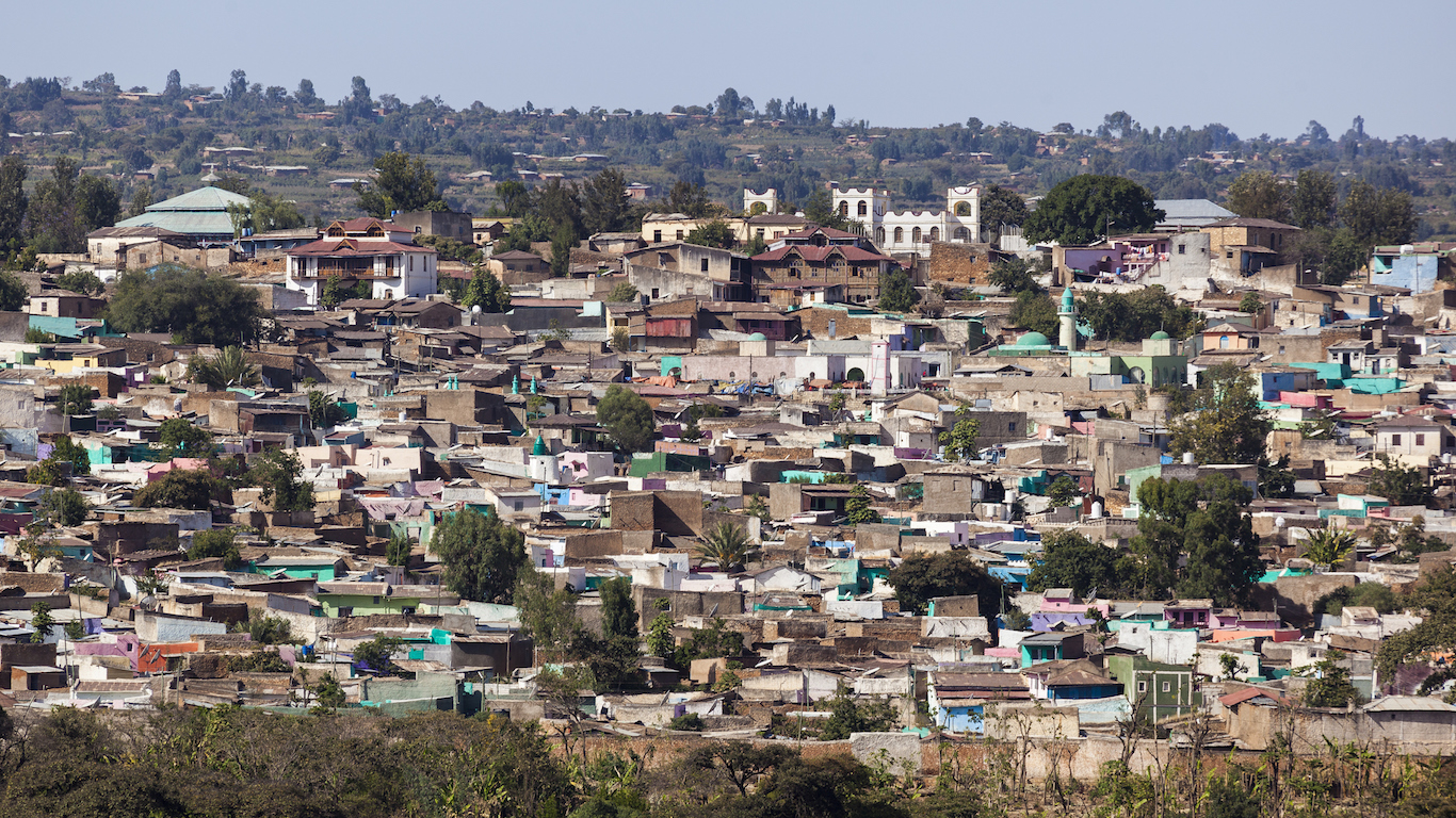 View of ancient walled city of Jugol. Harar. Ethiopia.