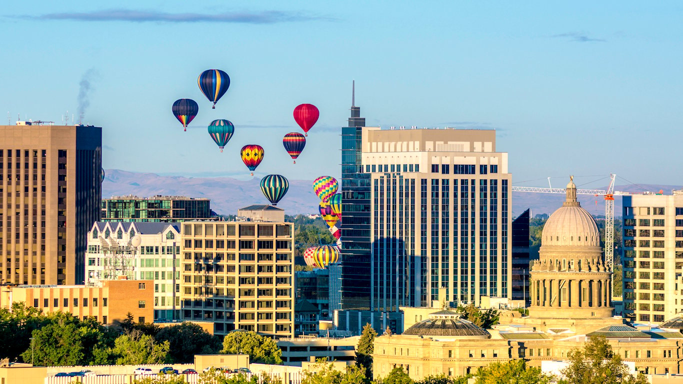 Hot air balloons over Boise City, Idaho