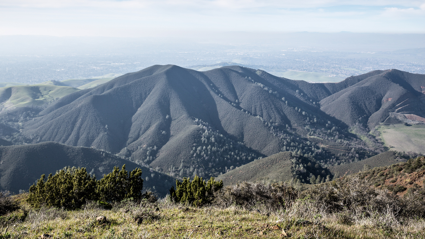 Views from Eagle Peak, Mt. Diablo State Park of the Diablo Range, in Contra Costa County, California