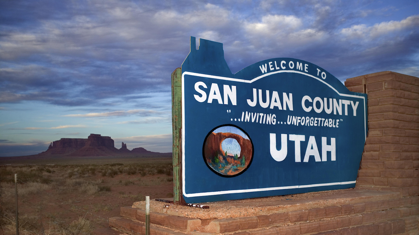 Welcome to San Juan County sign in Utah
