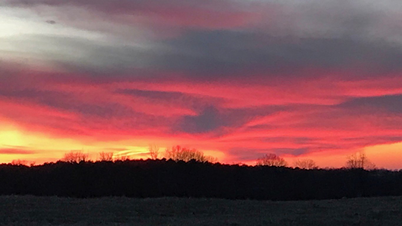 Sunset in arab alabama-before the super blue blood moon by cynthia collins