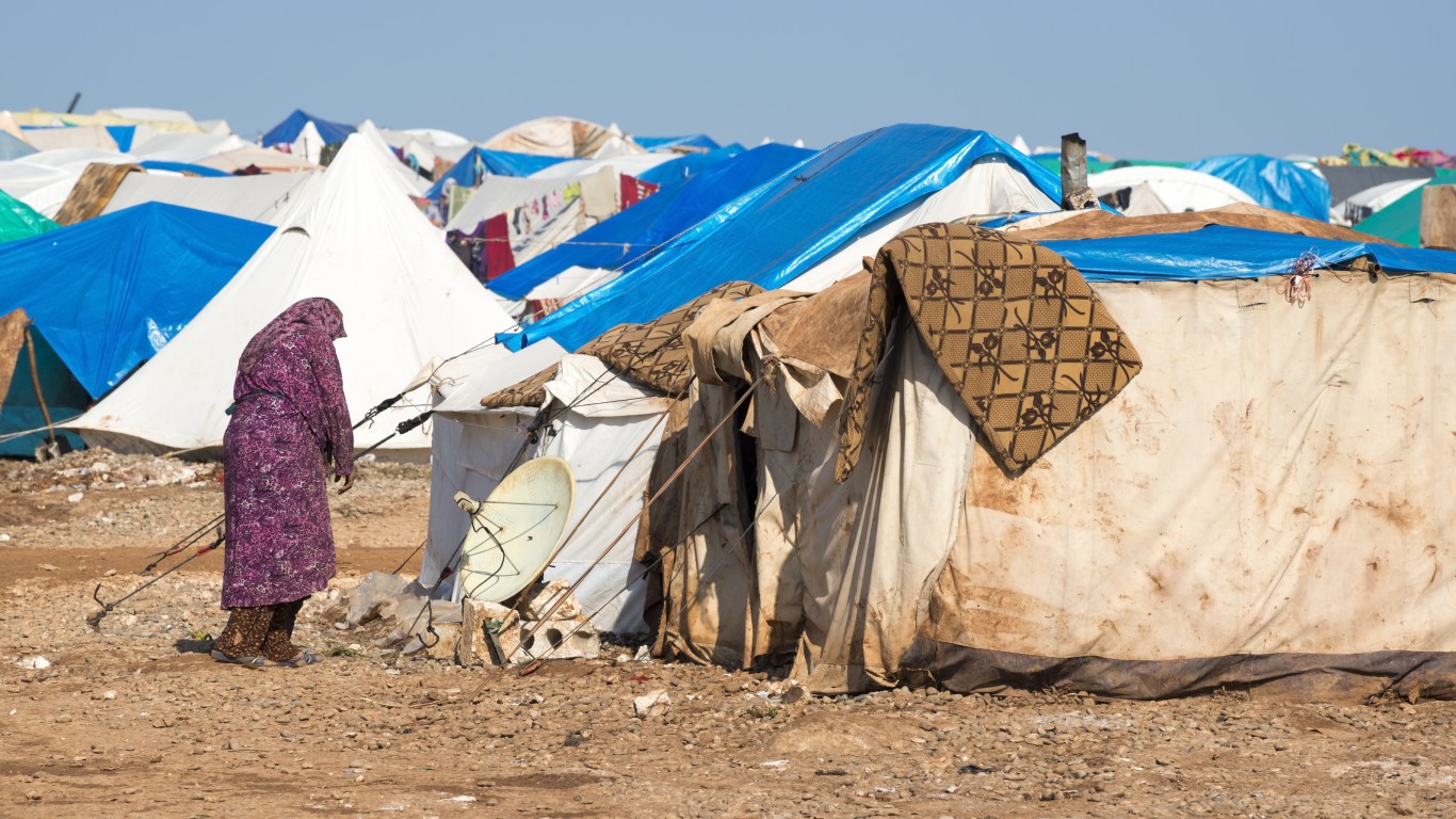 Syrian woman in the camp for displaced persons in Atmeh, Syria