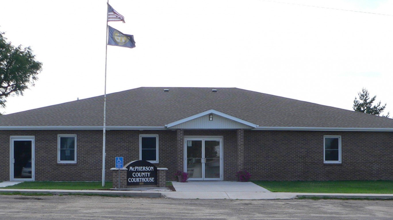 McPherson County, Nebraska courthouse from E. by Ammodramus