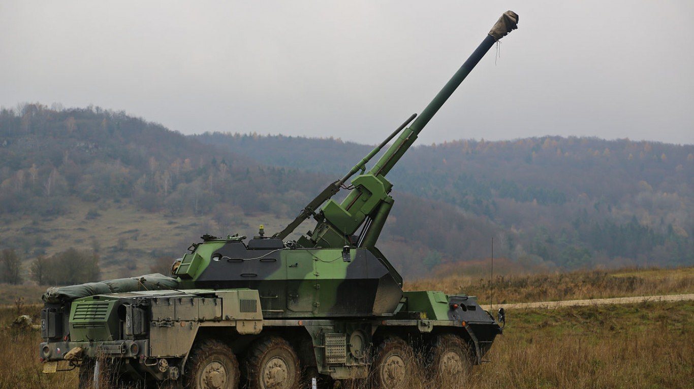 Czech Army 152mm howitzer  by The Joint Multinational Training Command Public Affairs Office
