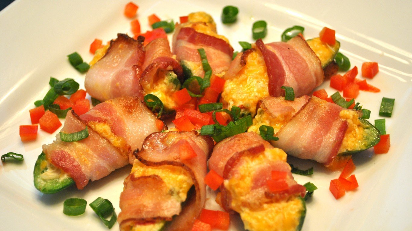 Bacon wrapped stuffed jalapeno... by Palmetto Cheese