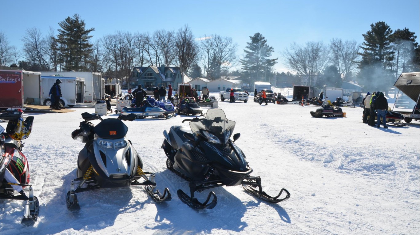 Snowmobile racing and show on ... by Joe Ross