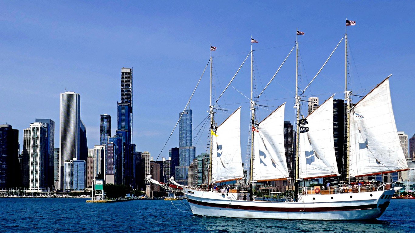 Chicago from Lake Michigan by Pom'