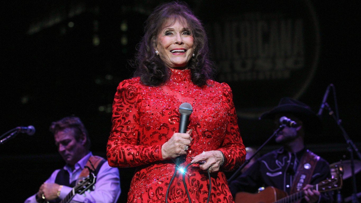 NASHVILLE, TN - SEPTEMBER 19:  Loretta Lynn performs during the 16th Annual Americana Music Festival & Conference at Ascend Amphitheater on September 19, 2015 in Nashville, Tennessee.  (Photo by Terry Wyatt/Getty Images for Americana Music)