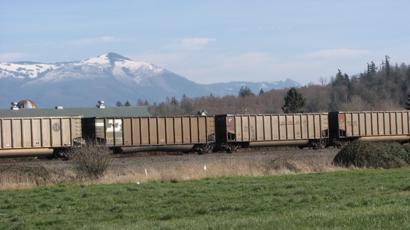 Empty coal cars. Coal most lik... by Robert Ashworth