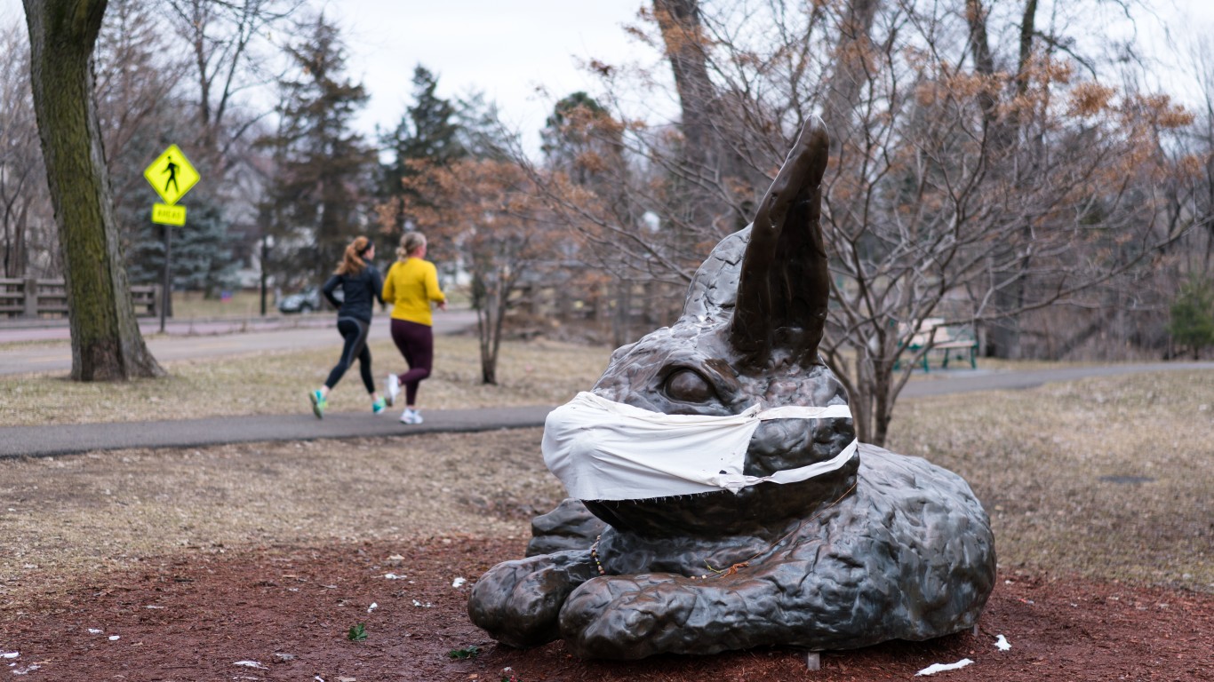 A giant rabbit statue wearing ... by Lorie Shaull
