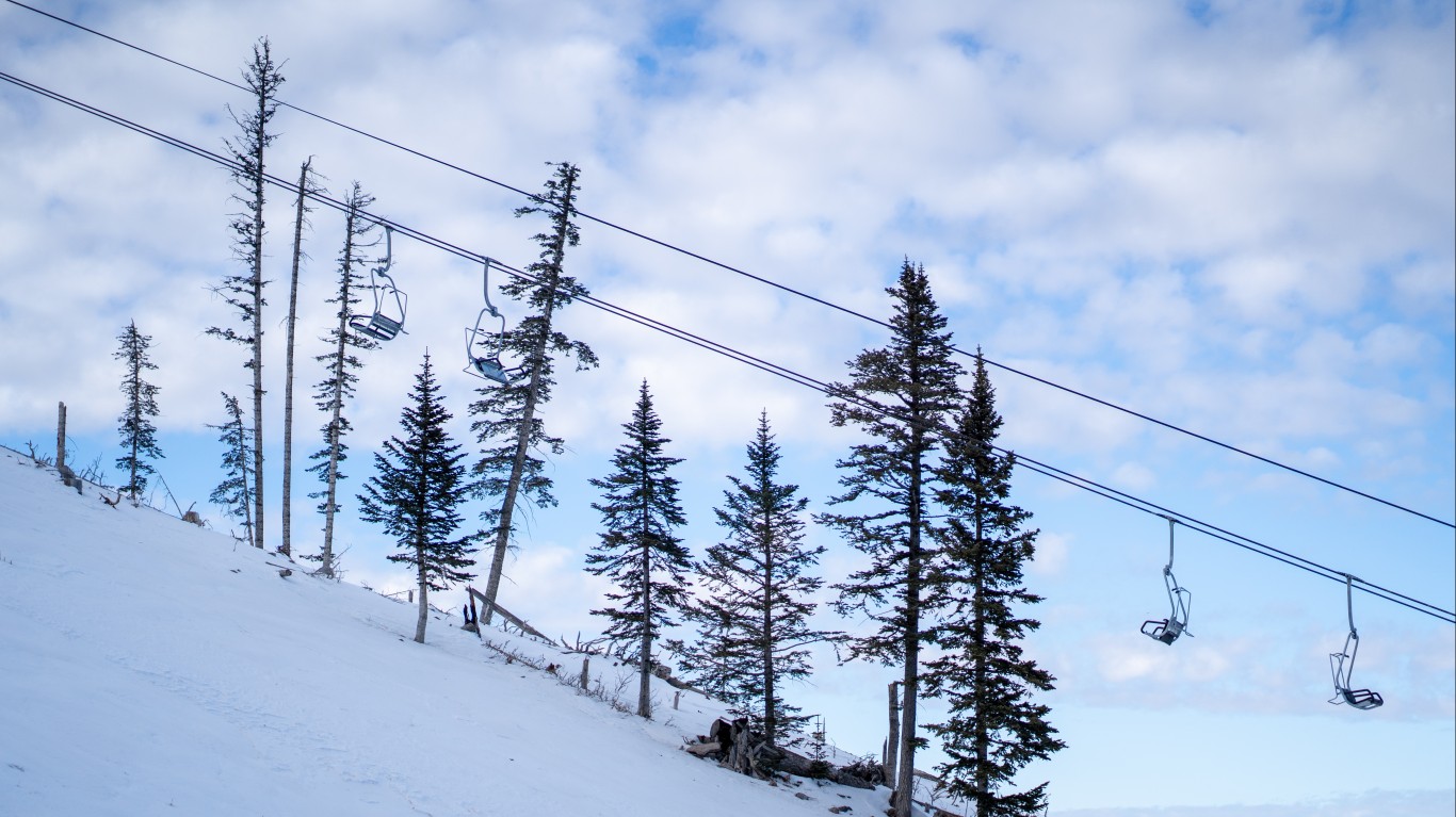 Empty Ski Lift Chairs - Ski Re... by Jonathan Cutrer