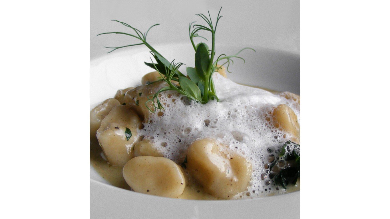 Gnocchi with Cavolo Nero and foamy s... by FotoosVanRobin