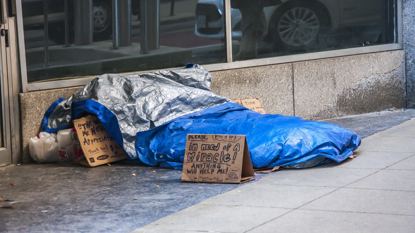 States With the Most Unsheltered Homeless People - 24/7 Wall St.