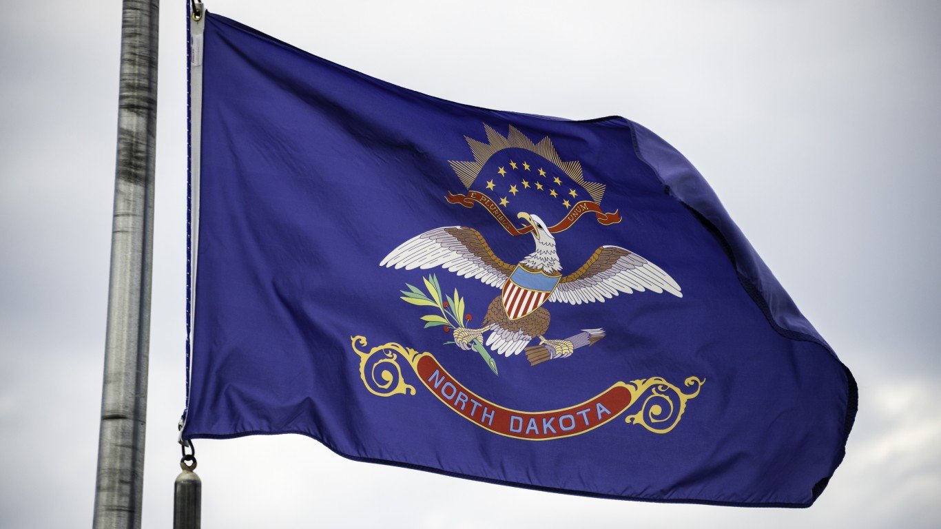 The state flag of North Dakota.