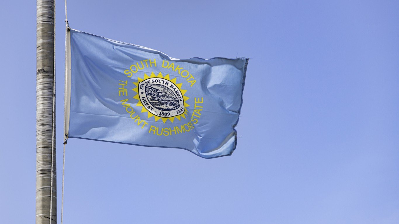 The flag of the US state of South Dakota.