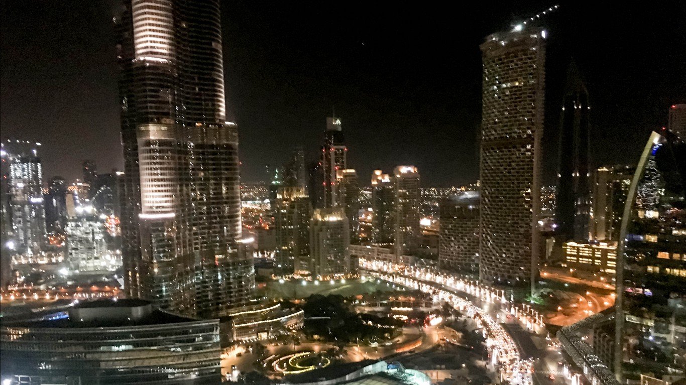 Downtown Dubai at night by Francisco Anzola