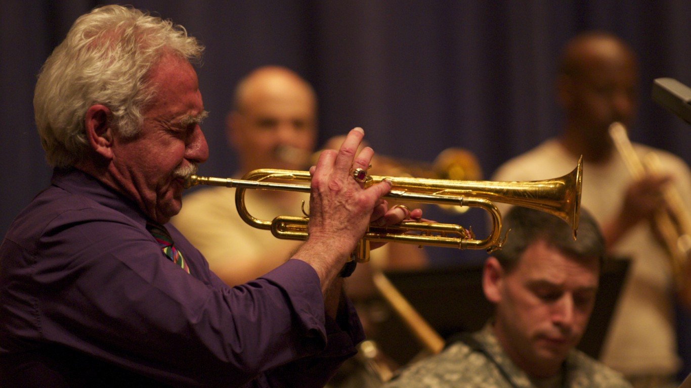 Legendary trumpeter and band leader Doc Severinsen rehearses with The U.S. Army Blues by The United States Army Band