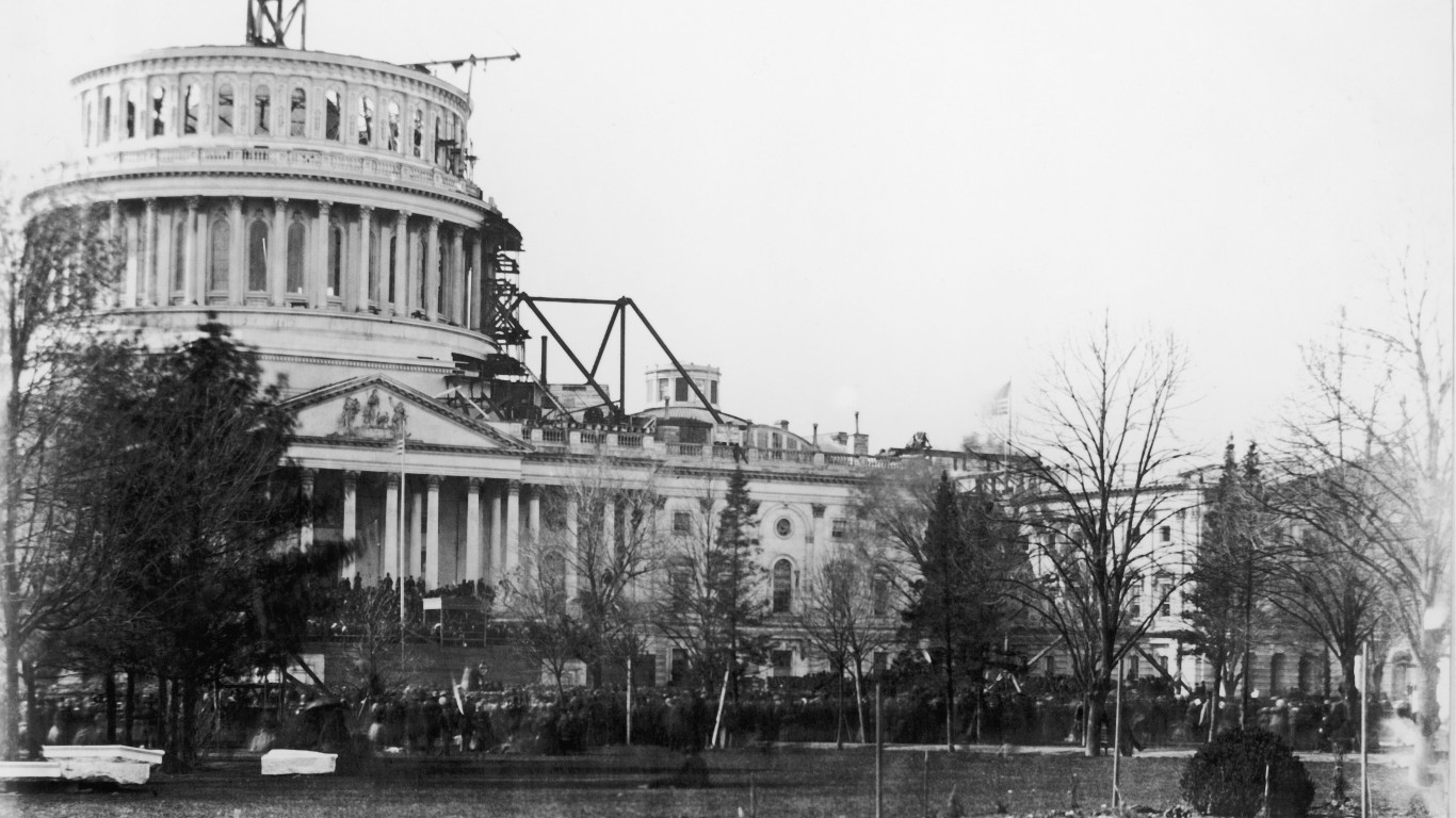Inauguration of President Abraham Lincoln, 4 March 1861.