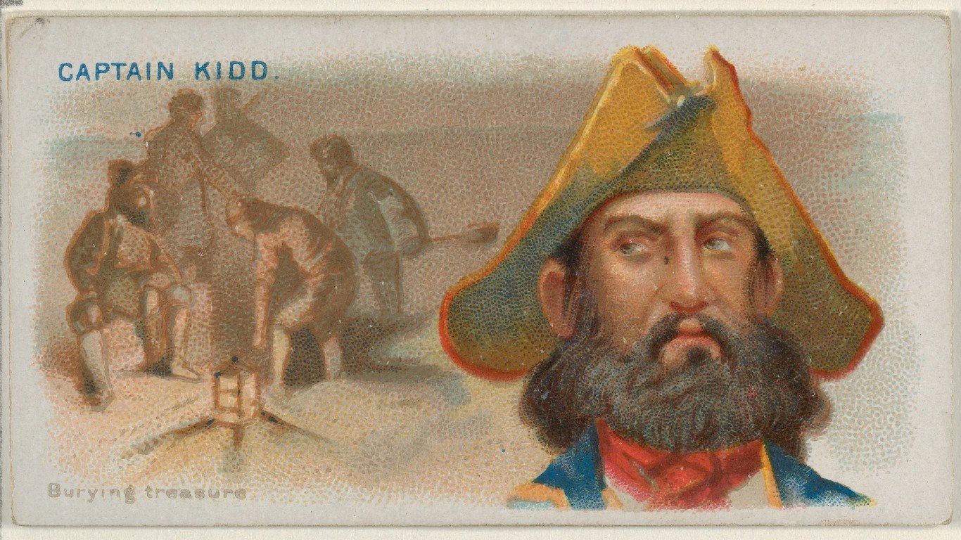 aptain Kidd, Burying Treasure, from the Pirates of the Spanish Main series (N19) for Allen & Ginter Cigarettes MET DP835020 by The Jefferson R. Burdick Collection, Gift of Jefferson R. Burdick
