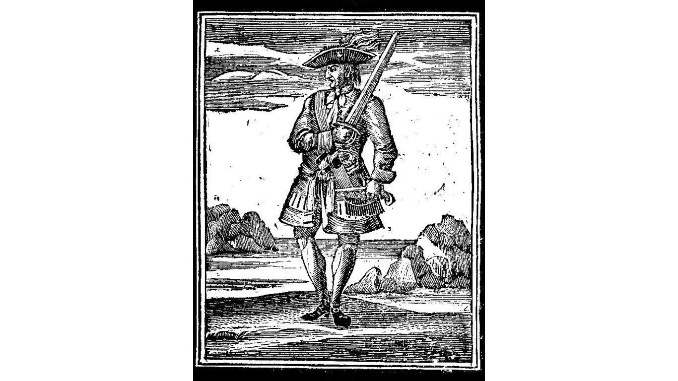Rackham, Jack by "A General History of the Robberies and Murders of the Most Notorious Pyrates", published 1725
