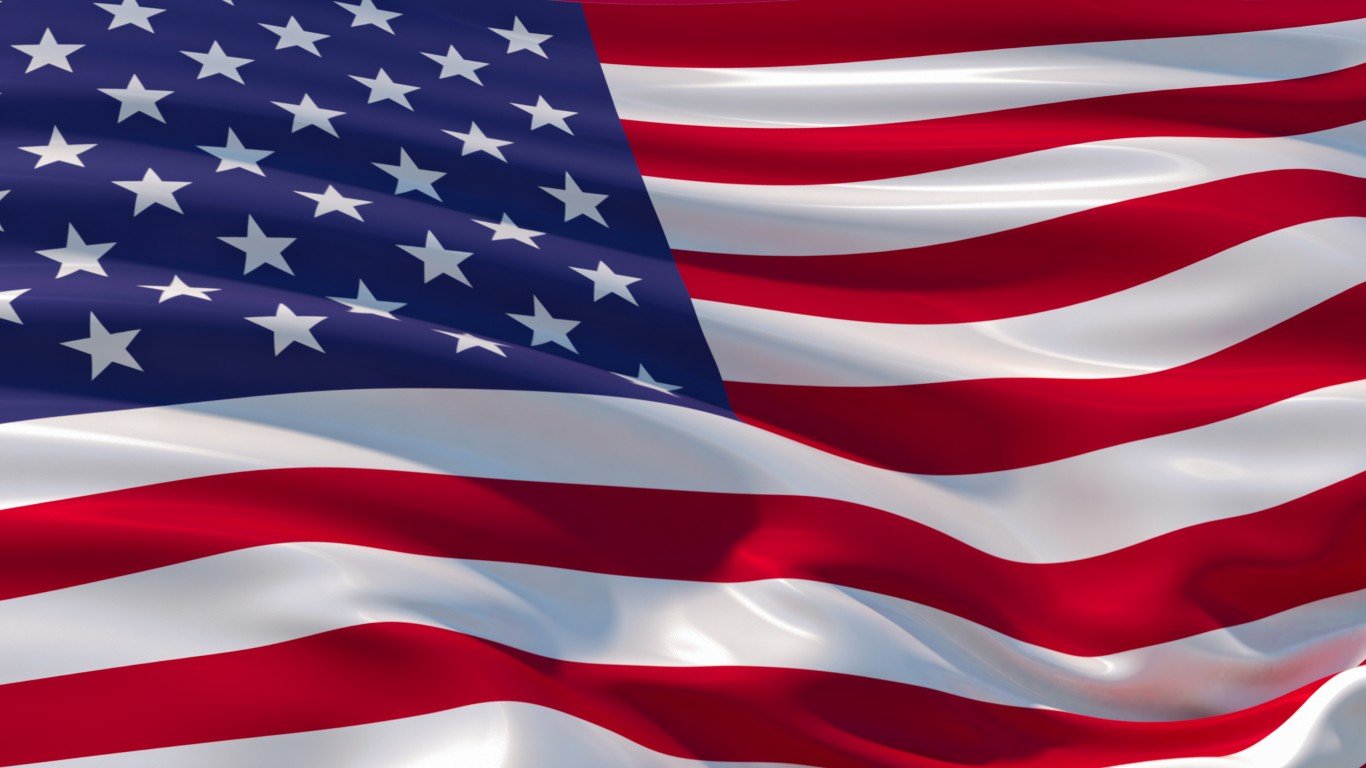 Close-up of United States flag