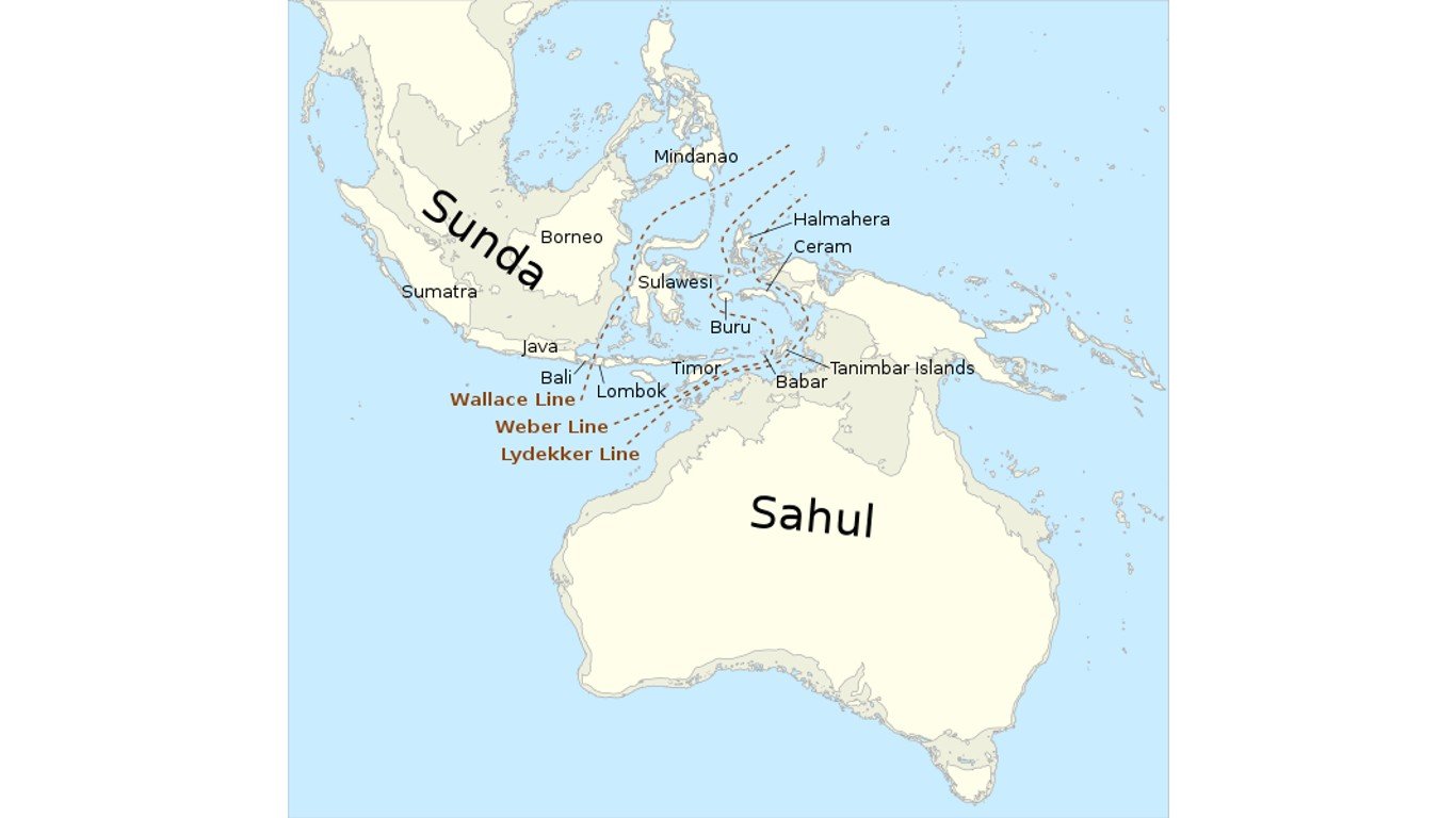 Map of Sunda and Sahul by Kanguole
