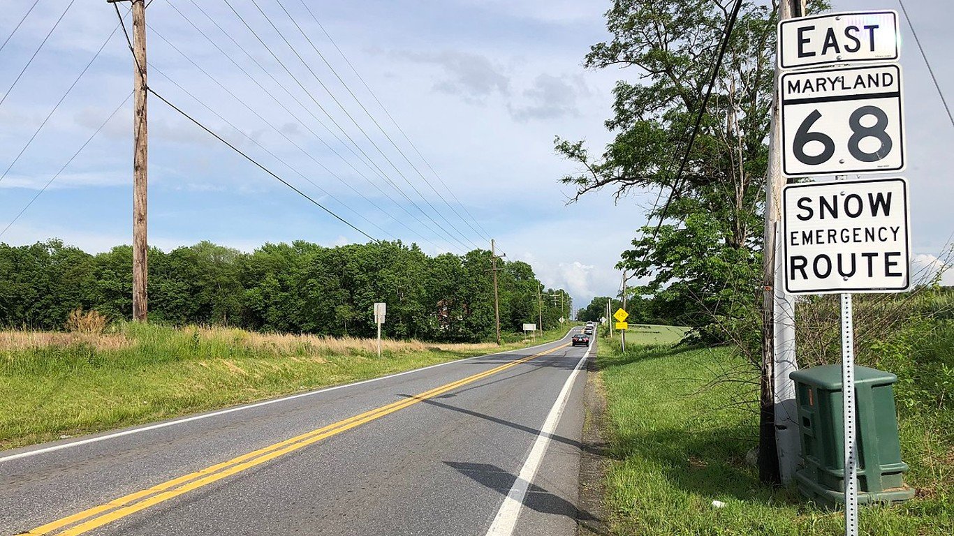 2020-05-29 17 29 23 View east along Maryland State Route 68 (Lappans Road) at Maryland State Route 632 (Downsville Pike) in Saint James, Washington County, Maryland by Famartin