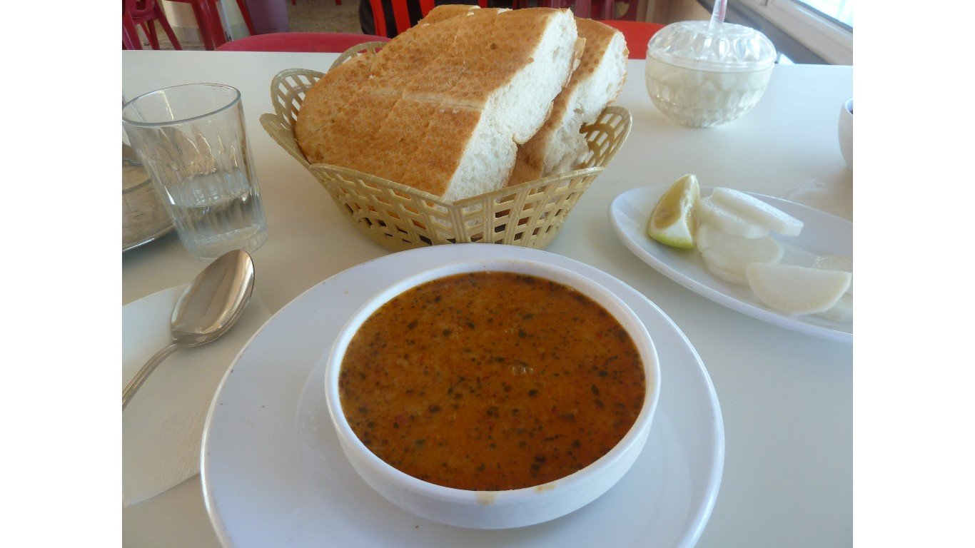 Ezogelin soup, bread, and water by Matt Krause